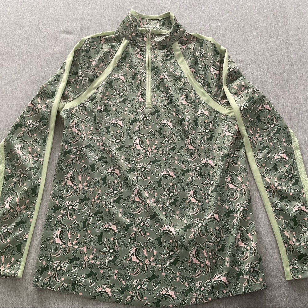 Arita Tek Top Sm Sunstopper 3.0 1/4 Zip Baselayer Horse Print
